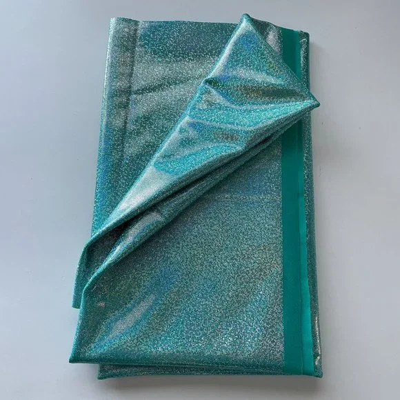 Spandex Fabric Stretch Emerald Blue Dance Skate Gymnastics Pageant Cheer Twirl - Picture 5 of 6